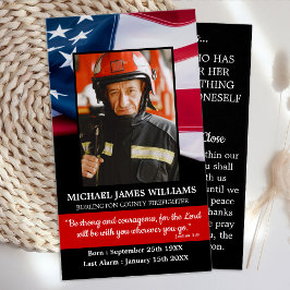 Bombeiro Memorial USA Flag Funeral Prayer Card