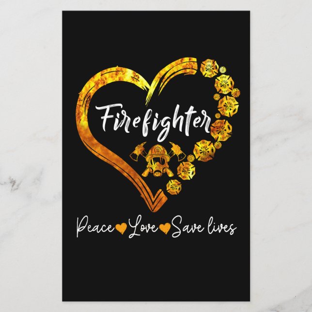 Bombeiro Paz Amor Salvar Vidas (Frente)