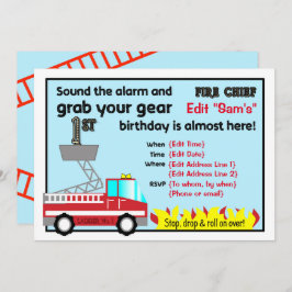 Bombeiro primeiro aniversario convites de festas