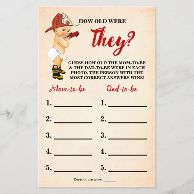 Bombeiro Quantos anos eles tinham o cartão de jogo (Frente)