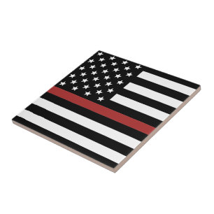 Bombeiro Thin Red Line America Flag Fire Rescut