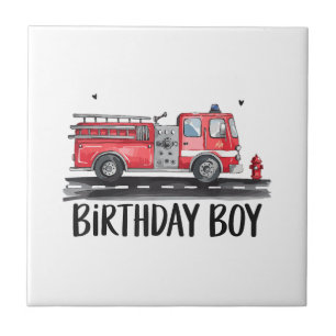 Bombeiros de caminhão O aniversário da família Boy