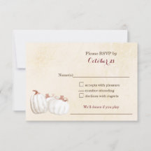 Bompkins branco colheita colheita casamento RSVP