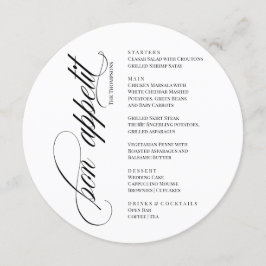 Bon Appetit elegant Menu 