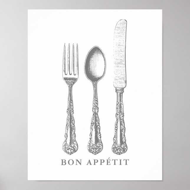 Bon appétit poster cotação francesa modelo (Frente)