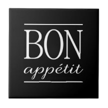 BON APPETIT Tipografia de Cozinha Preto e Branco C