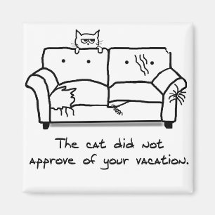 Bon voyage do gato - imã de geladeira engraçada