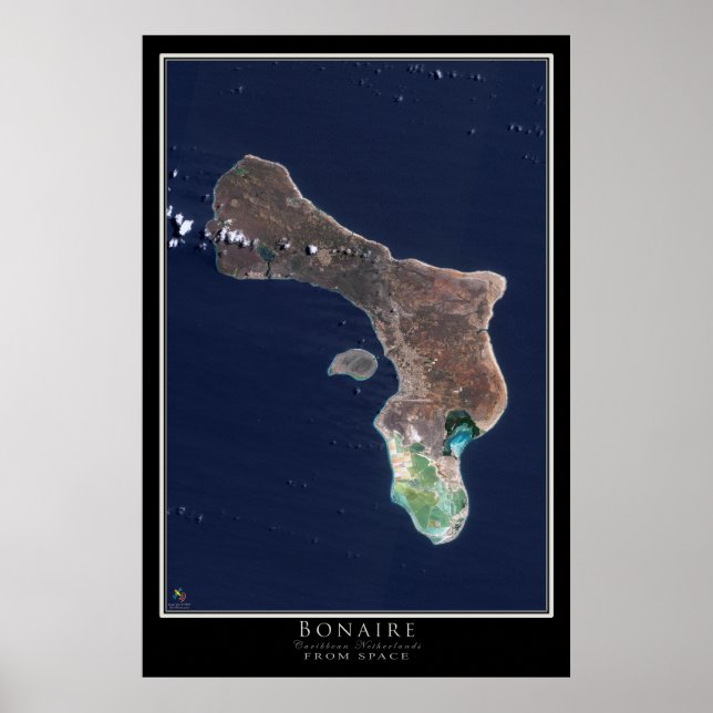 Bonaire Satellite Poster Map (Frente)