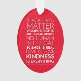 #BondadeÉTudo Ornamento Acrílico, Oval (Vermelho)