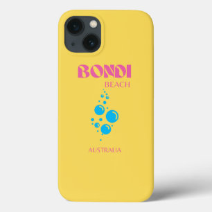 Bondi Beach, Viagem Art, Preppy, Amarelo, rosa