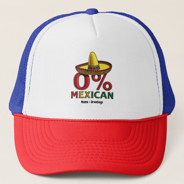 Boné 0% Mexicano Cinco Engraçados De Mayo Hilariary (Frente)