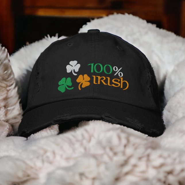 Boné 100% De Camarões Irlandeses (Shamrocks Embroidered Baseball Cap from Ricaso. Ideal for St Patrick's Day 100%  Irish )