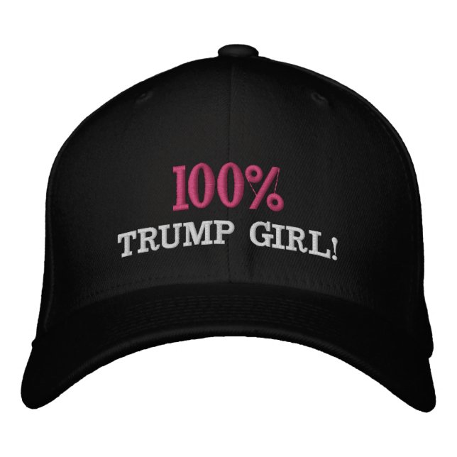 Boné "100% TRUMP GIRL" bordou o chapéu (Frente)