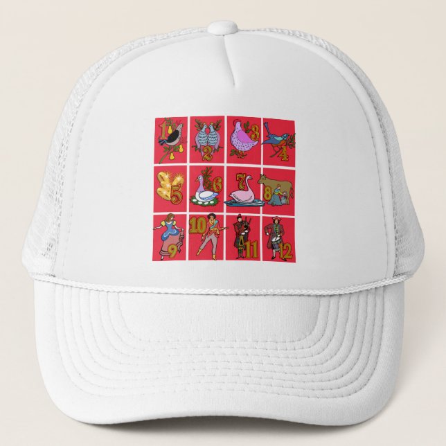 Boné 12 dias de T-shirts de Natal, Roupa, presentes (Frente)