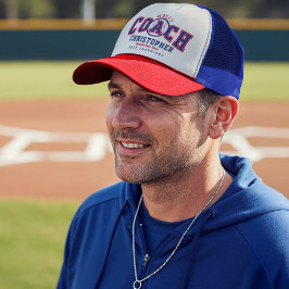 Boné #1 Best Baseball Coach Fun Custom Name Team & Year