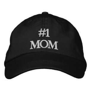 Boné #1 Mãe preto branco texto personalizado bonito e