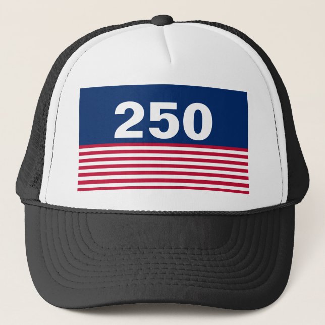 Boné 250 Vermelho Branco e Azul Aniversário dos EUA (Frente)