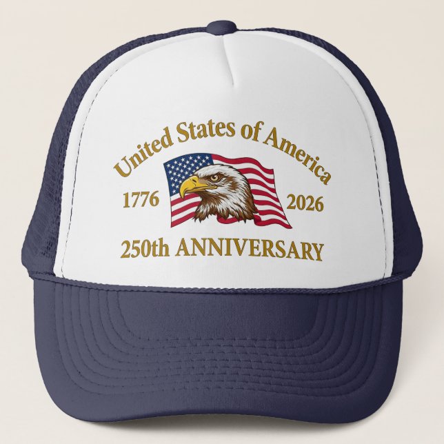Boné 250th Anniversary USA Patriotic | 1776–2026 (Frente)
