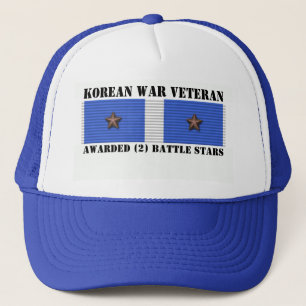 BONÉ 2 ESTRELAS DE BATALHA VETERANO DE GUERRA COREANO