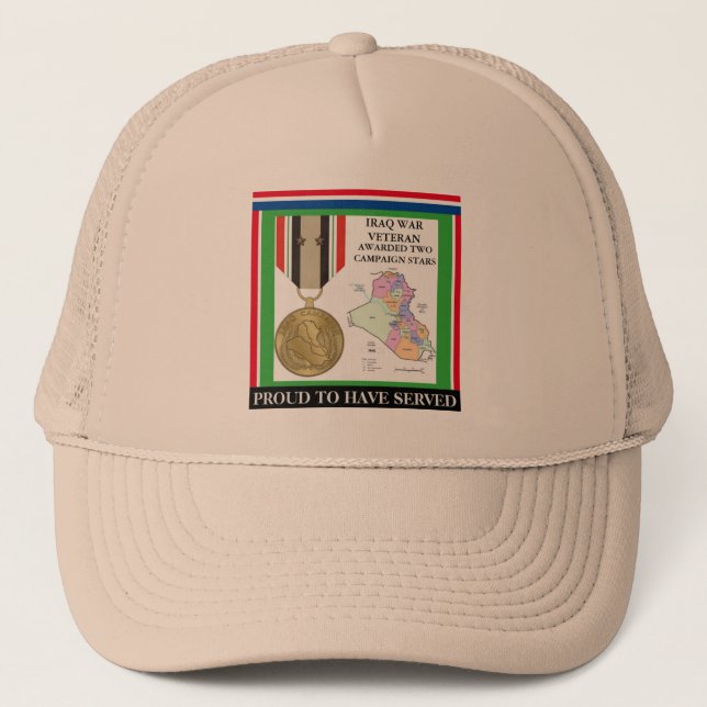 BONÉ 2 ESTRELAS DE CAMPANHA IRAQUE WAR VETERAN (Frente)