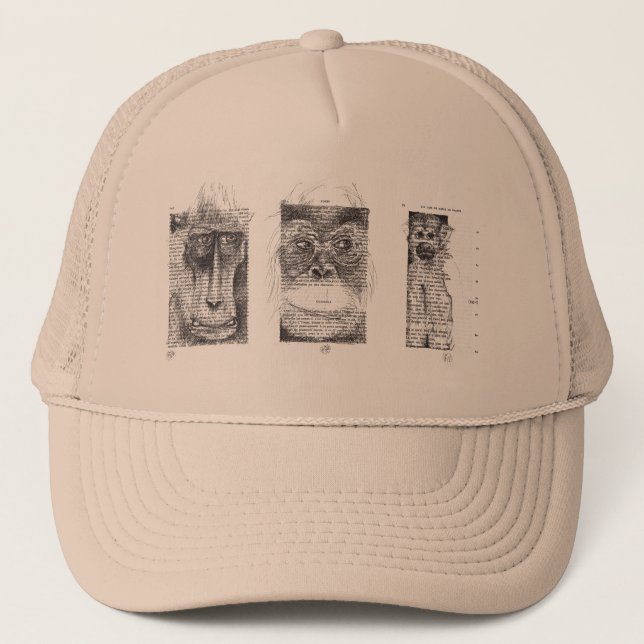 Boné 3 sábia macacos para o Ano Novo Chinês (Frente)