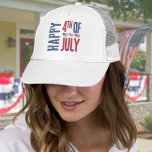 Boné 4º De Julho Patriótico Bandeira Americana<br><div class="desc">Belo Patriótico dos EUA Bandeira Americana Coração 4 De Julho De Trucker Hat! Apresenta corações bonitinhos angustiados, parecendo American Flag para compor uma divertida imagem vermelha, branca e azul! Personalize as cores do fundo e as fontes, se desejar! Celebrar as estrelas e listras com o tema desta festa de verão....</div>