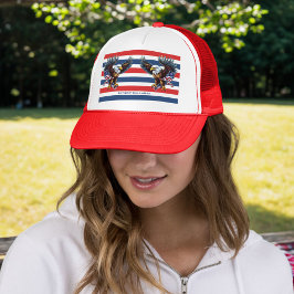 Boné 4 de Julho Águia Americana Vermelho Branco Azul Pa