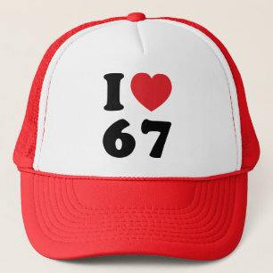 Boné 67 Meme Engraçado Eu Amo Seis Sete 67º aniversário