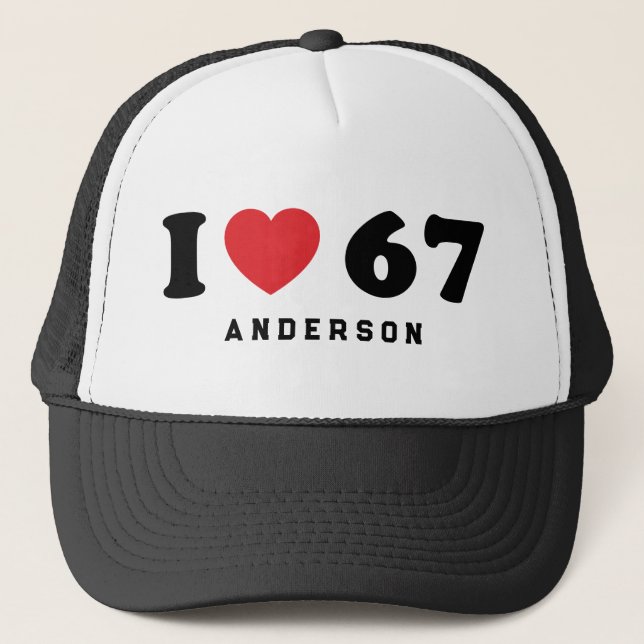 Boné 67 Meme Engraçado Eu Amo Seis Sete 67º aniversário (Frente)