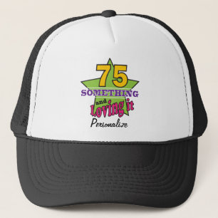 Boné 75 algo e amando o aniversário de 75th