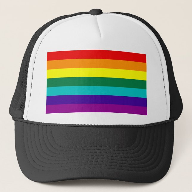 Boné 7 Stripes Arco-Orgulho gay Bandeira Hat (Frente)