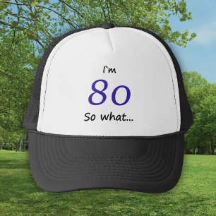 Boné 80 Aniversário Engraçado, tenho 80 anos e daí?