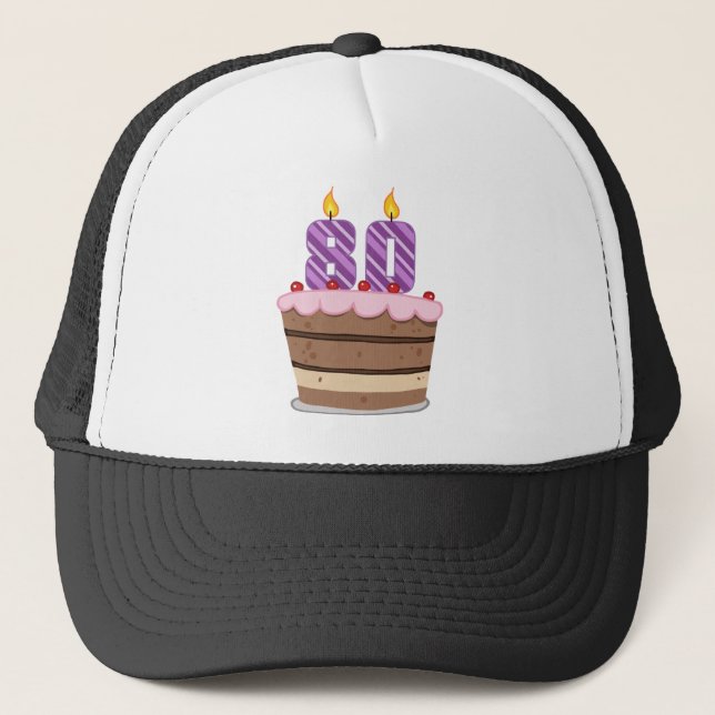 Boné 80 anos no Bolo de Aniversário (Frente)