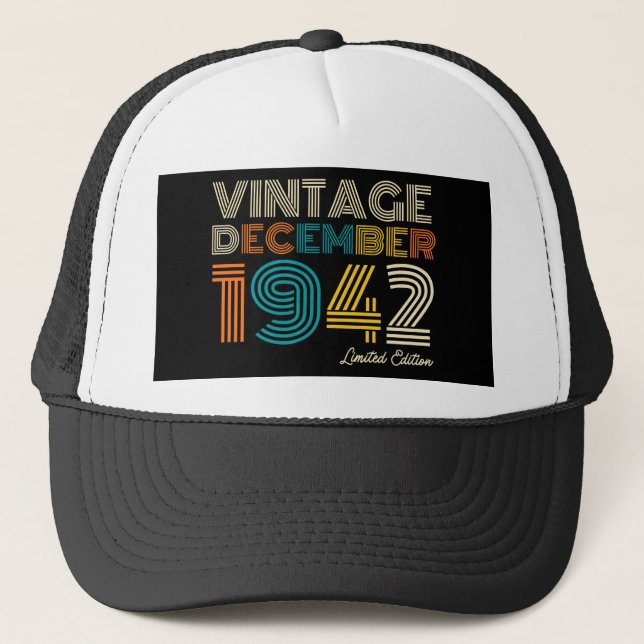 Boné 80 Birthday Vintage 1942 Limited Edition Trucker (Frente)