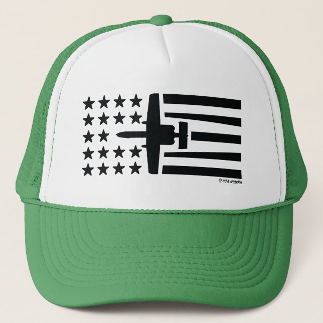 Boné A-10 Ataque de Warthog Jet Black Stars Stripes (Frente)