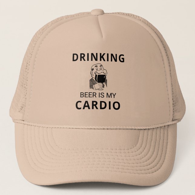 Boné A Cerveja Do bebendo É O Meu Chapéu Do Cardio (Frente)