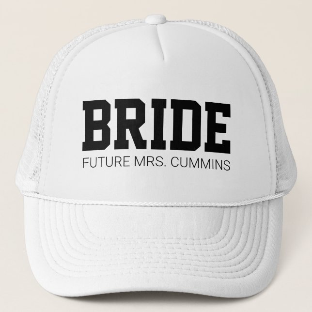 Boné A futura Sra. Bride Bachelorette Hat (Frente)