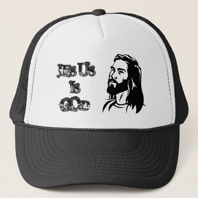 Boné a jesus-grampo-arte, JESUS, É, DEUS (Frente)