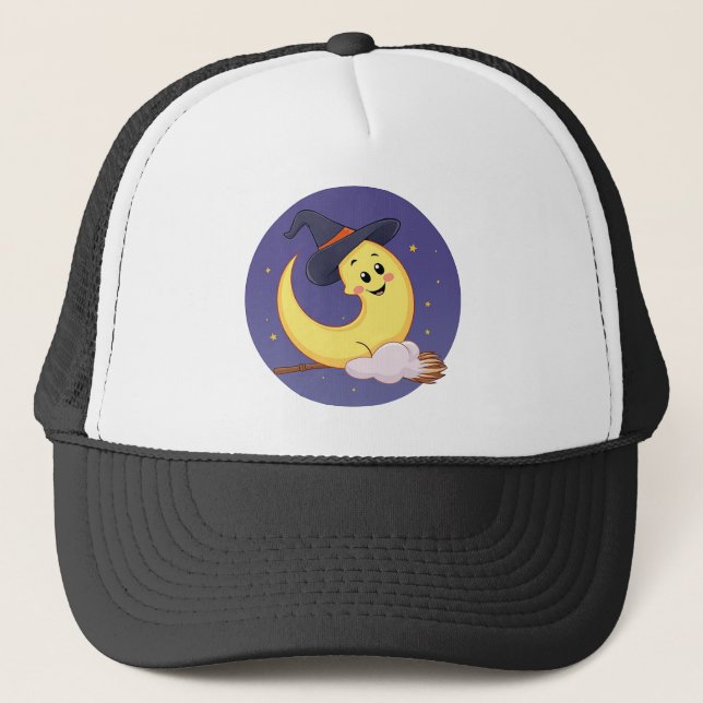 Boné A lua veste chapéu de bruxa (Frente)