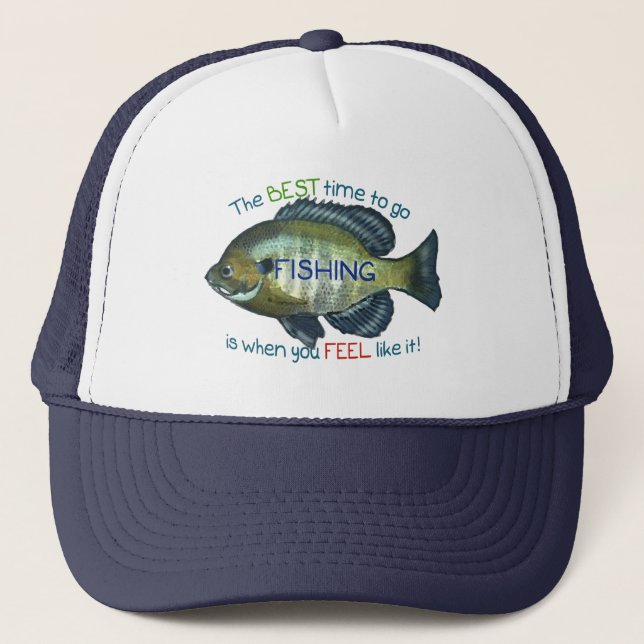 Boné A Melhor Hora De Ir Pescar | Peixe-Bluegill (Frente)