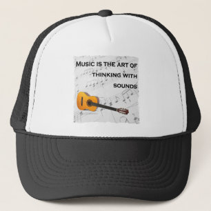 Boné A música é pensar com som Guitarra
