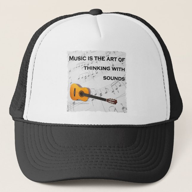Boné A música é pensar com som Guitarra (Frente)