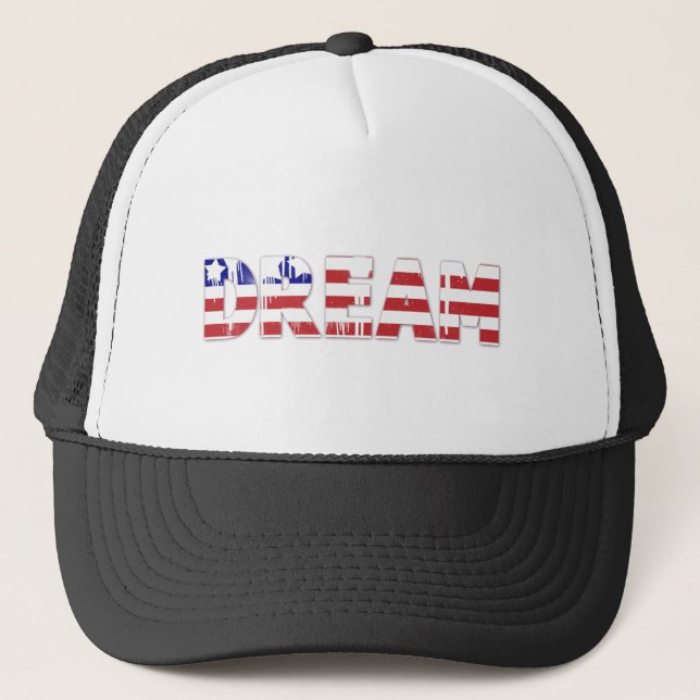 Boné A palavra "Sonho" com bandeira americana (Frente)