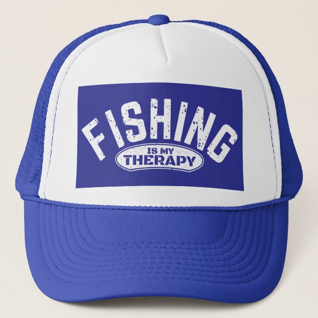 Boné a pesca é a minha terapia ideias engraçadas de pre (Frente)