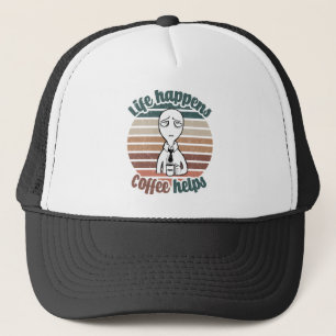 Boné A vida acontece com o café ajuda O melhor presente