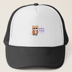 Boné A Vida é Doce – Design de Gato Legal e Fofo para A