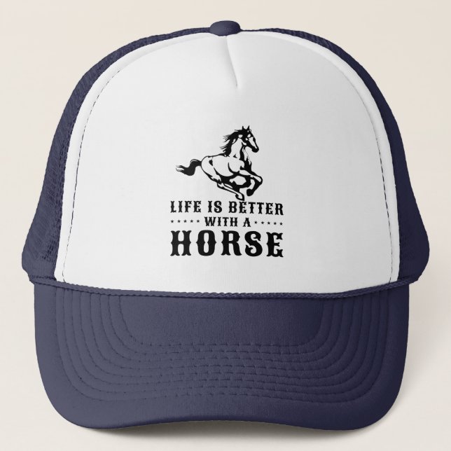 BONÉ A VIDA É MELHOR COM UM CAVALO  (Frente)