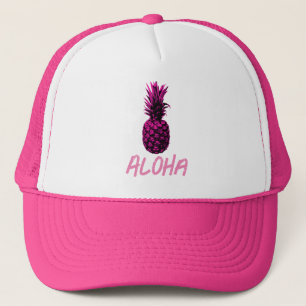 Boné Abacaxi tropical branco-rosado e rosa elegante Alo