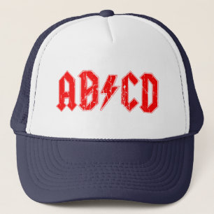 Boné ABCD rock music funny symbol fake acdc joke school