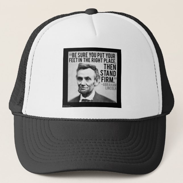 Boné Abe Lincoln e citação "Firme" (Frente)